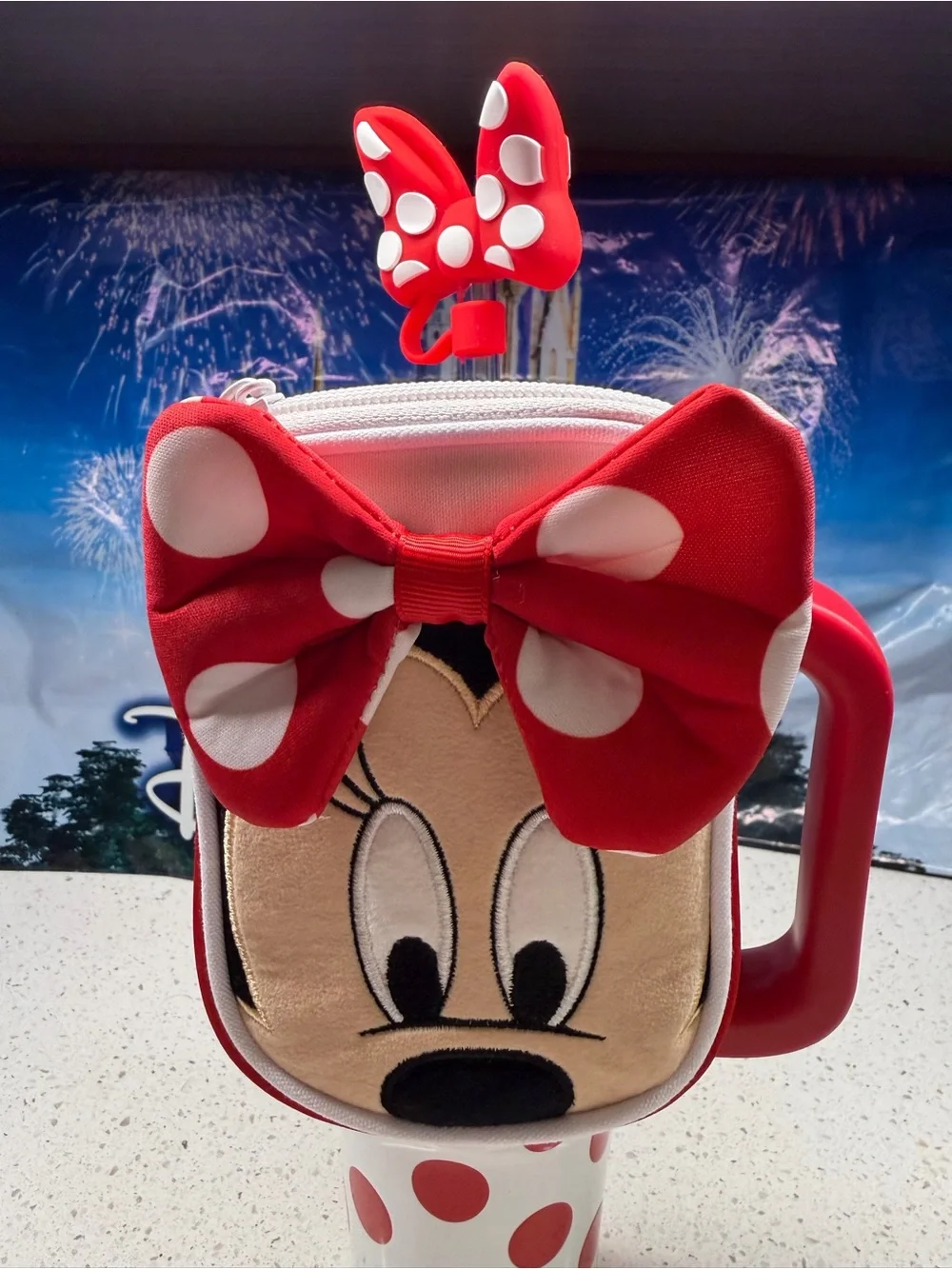 New 2026 Minnie Mouse 30oz Stainless Steel Travel Tumbler & Straw & Zip Case